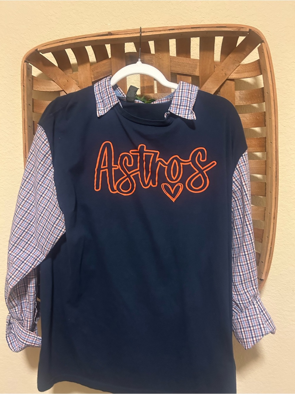 Astros Navy Blue Layered-Look Long Sleeve Tee